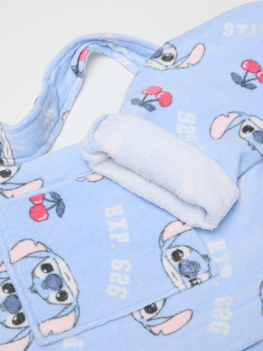 Girls' blue hooded bathrobe in pure cotton_2