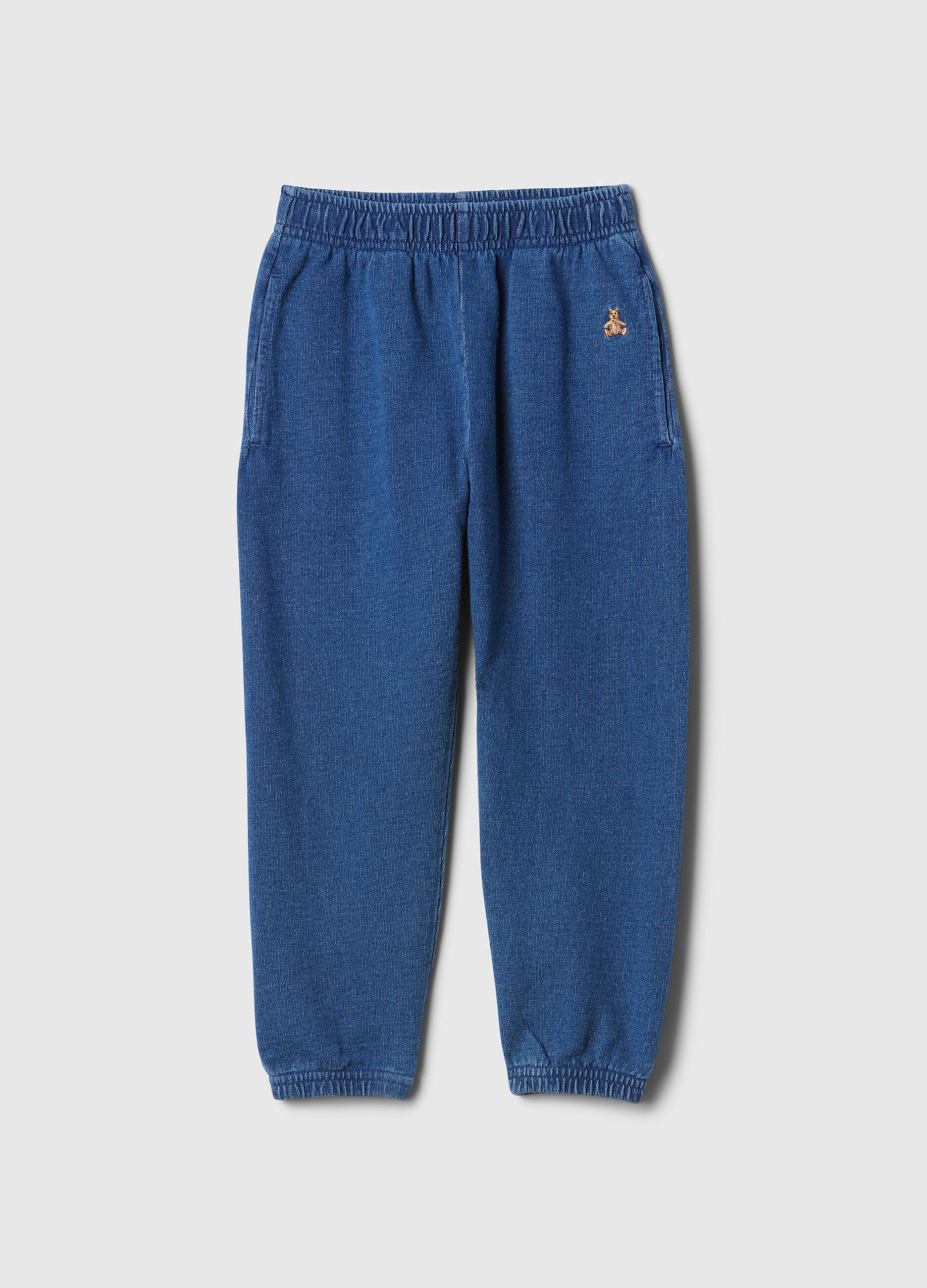 Blue trousers in cotton-polyester blend