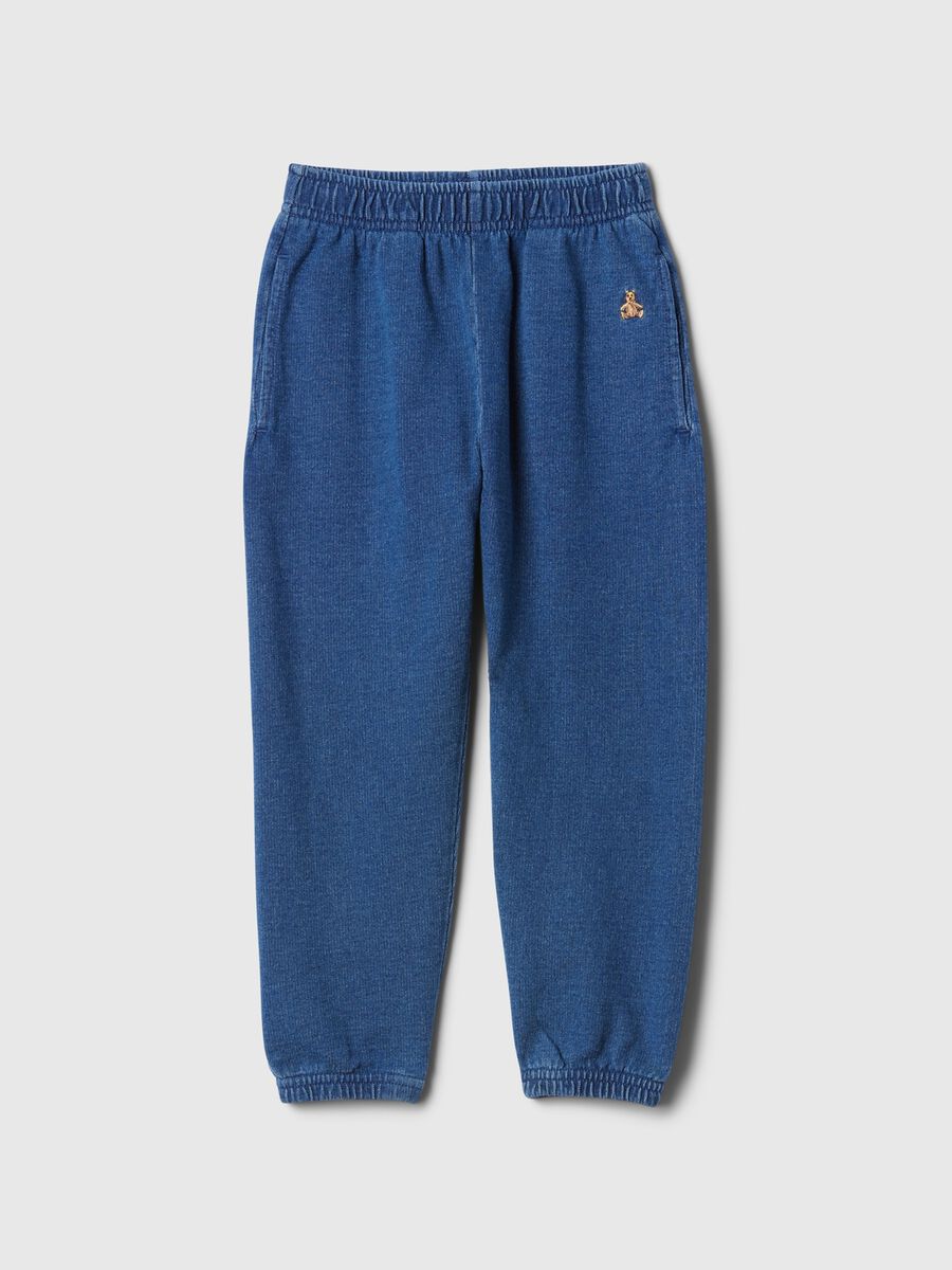 Pantaloni blu in misto cotone e poliestere_0