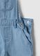Pure cotton regular fit baby dungarees with blue stripes_3