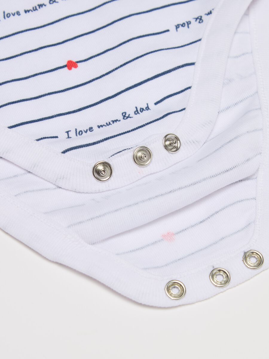 Two-pack bodysuits in organic cotton with I Love Mum & Dad print_3