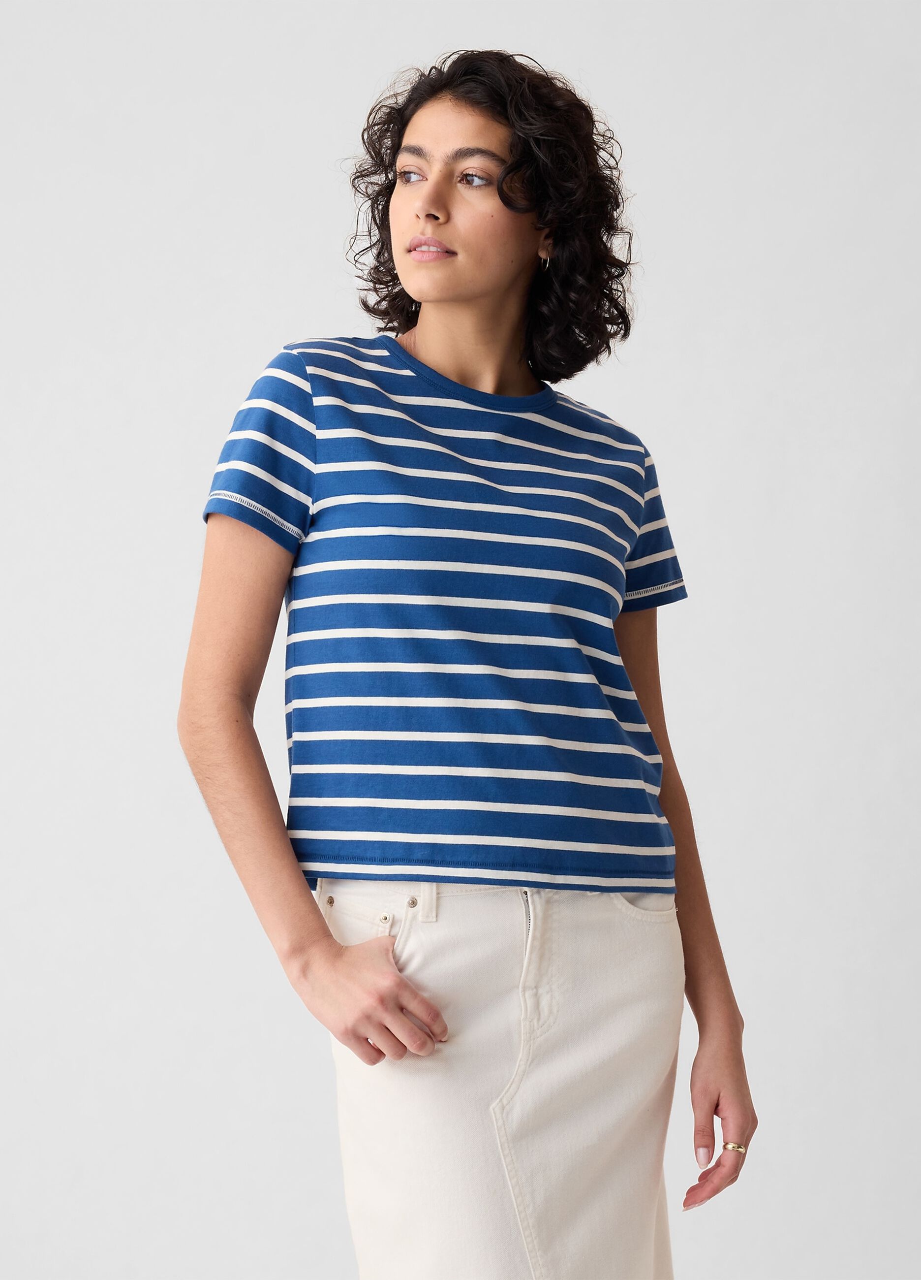 Organic cotton T-shirt with round neck