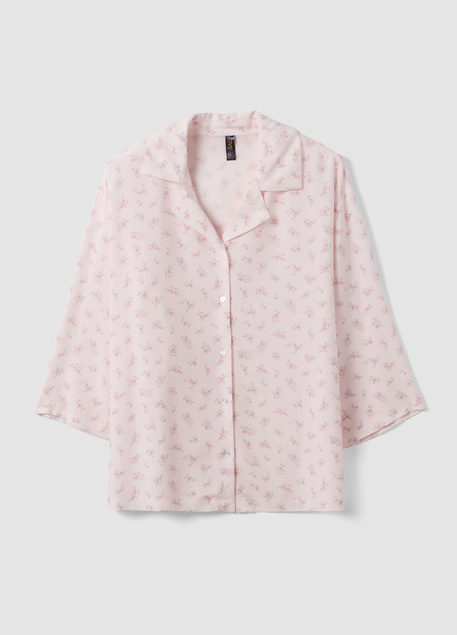 Pink floral pure viscose pyjama T-shirt