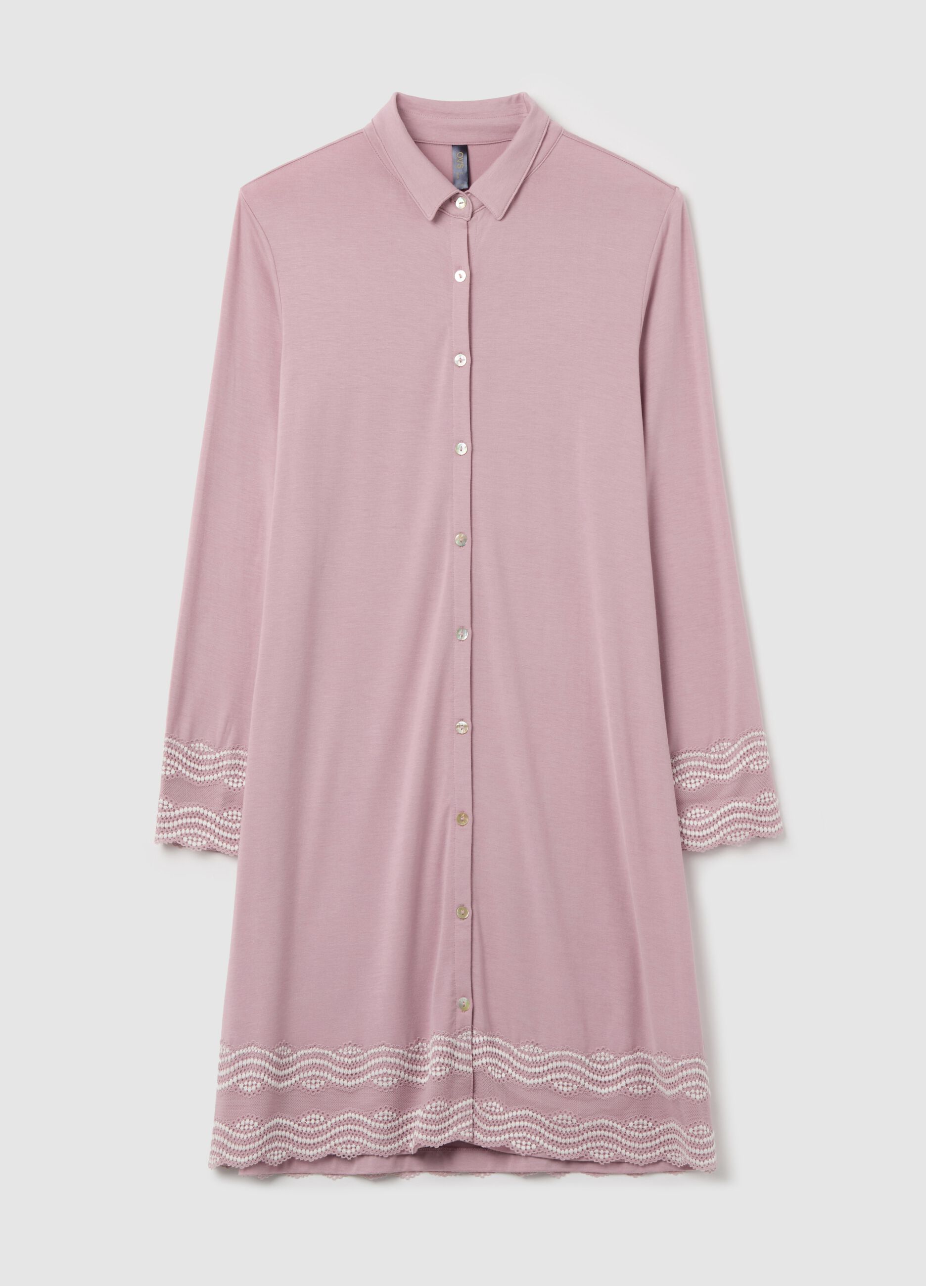 Modal nightshirt with contrasting details
