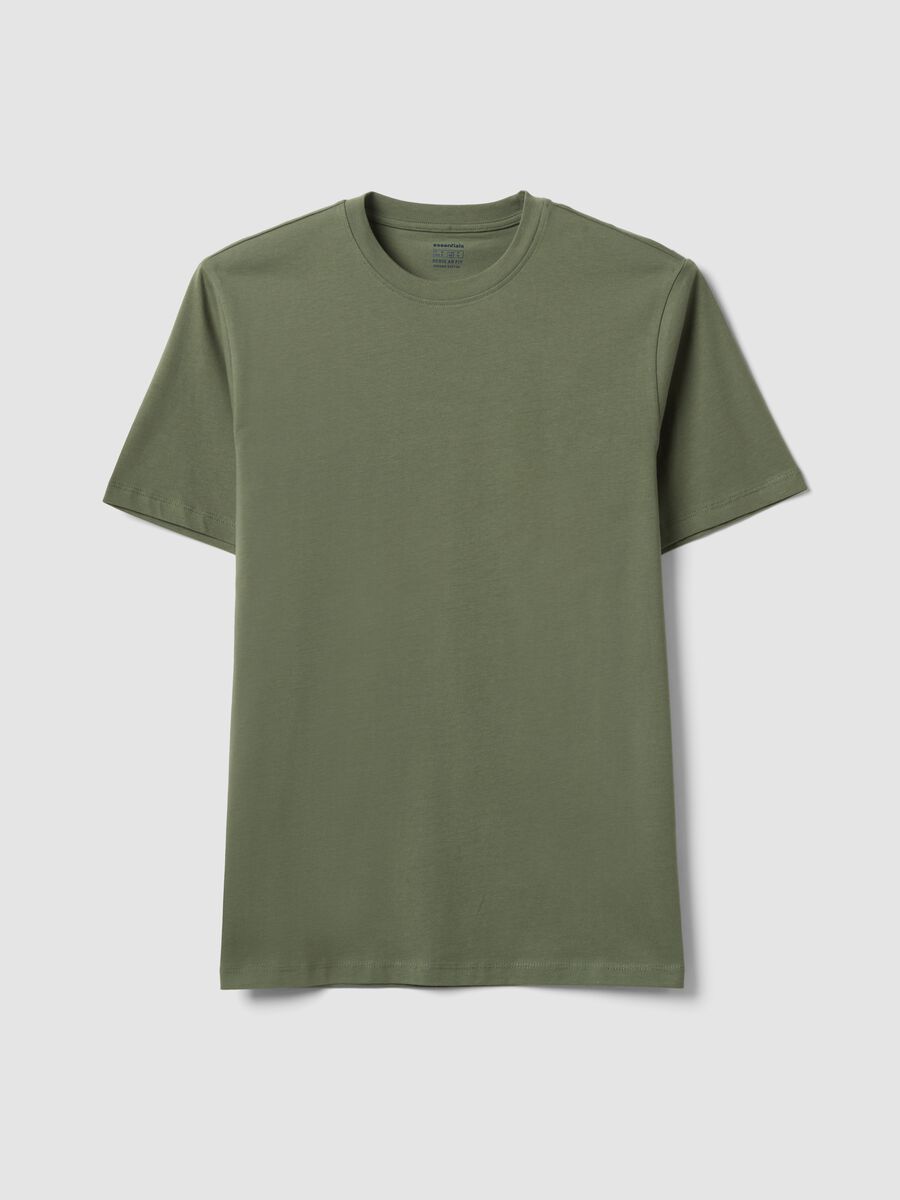 T-shirt verde in puro cotone organico jersey regular fit_0