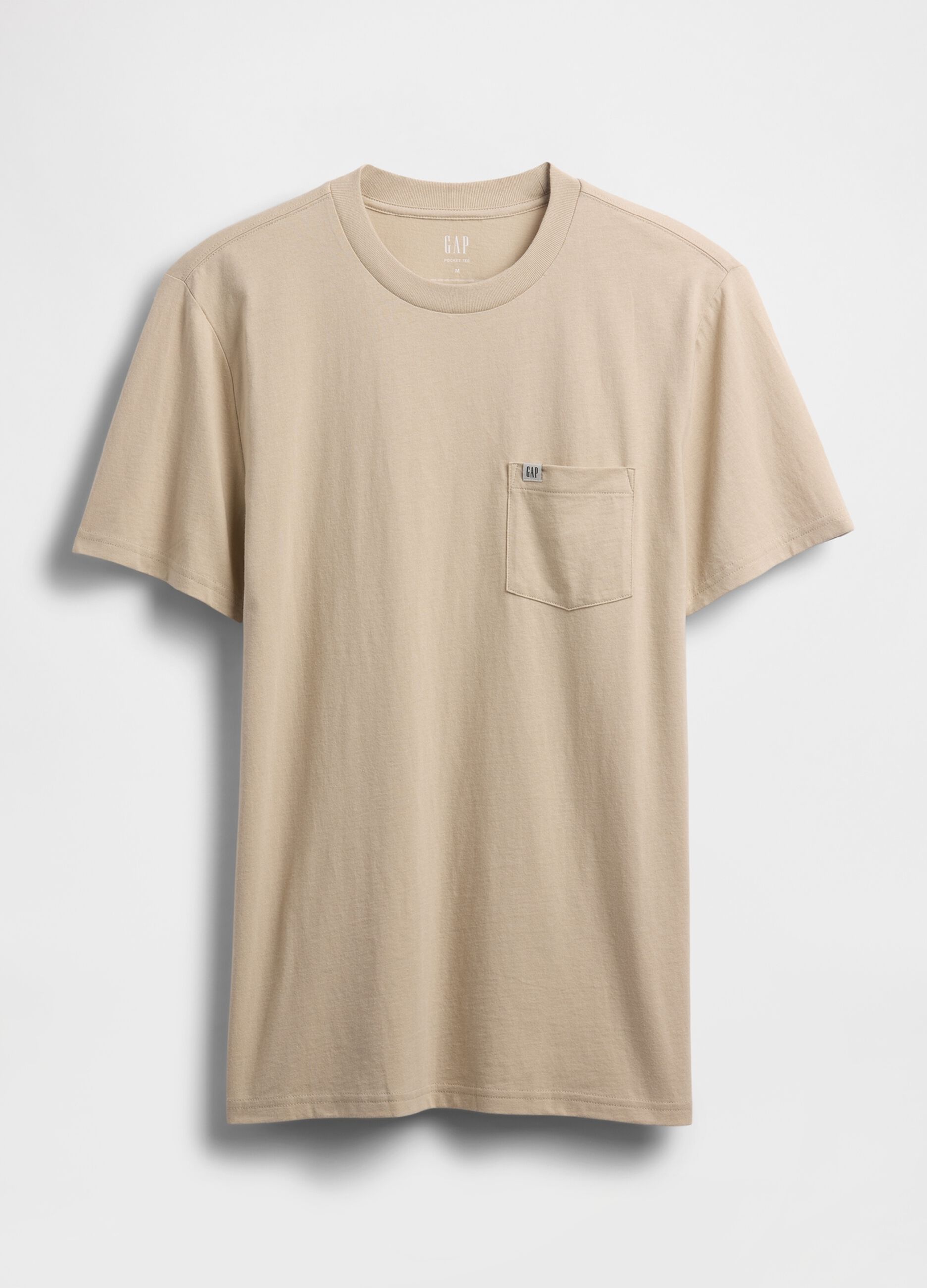 Beige Cotton Short Sleeve T-shirt