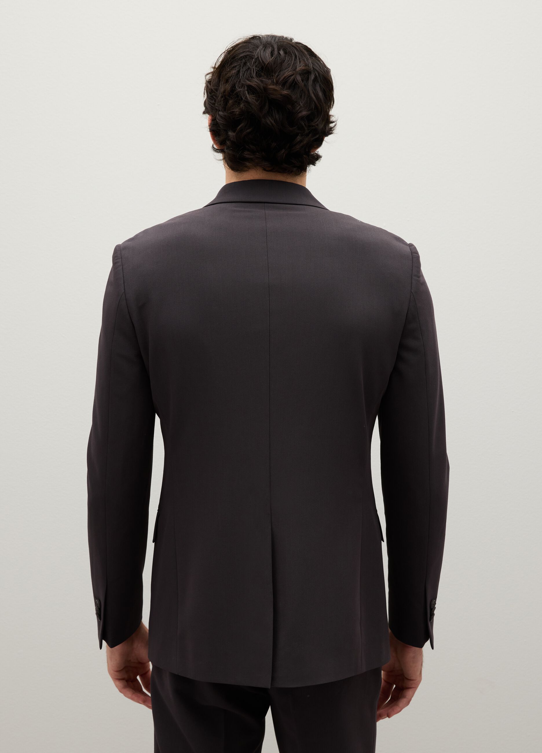 Grey Stretch Fabric Blazer Slim Fit