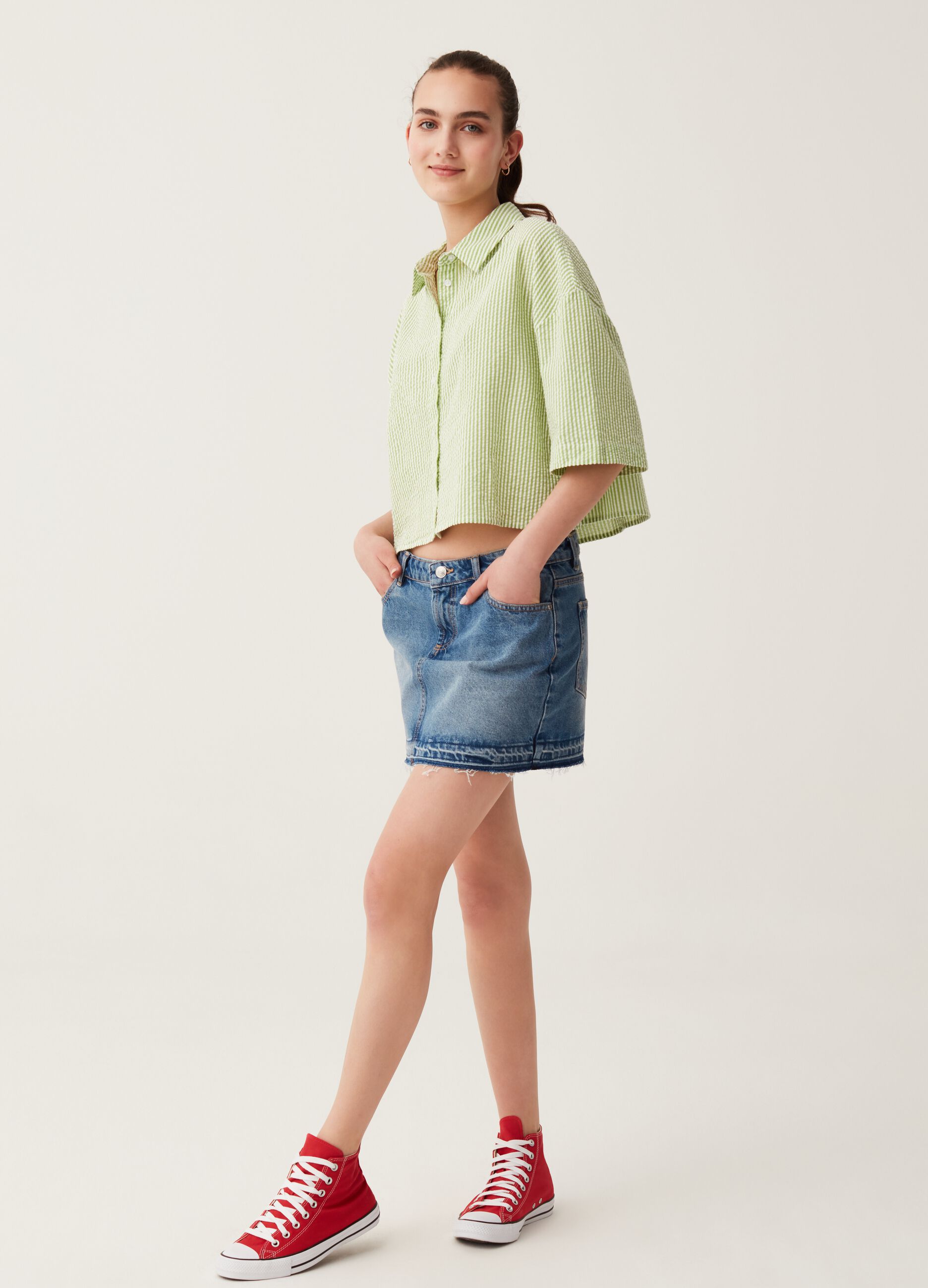 Camicia boxy fit in seersucker Baby Angel_1