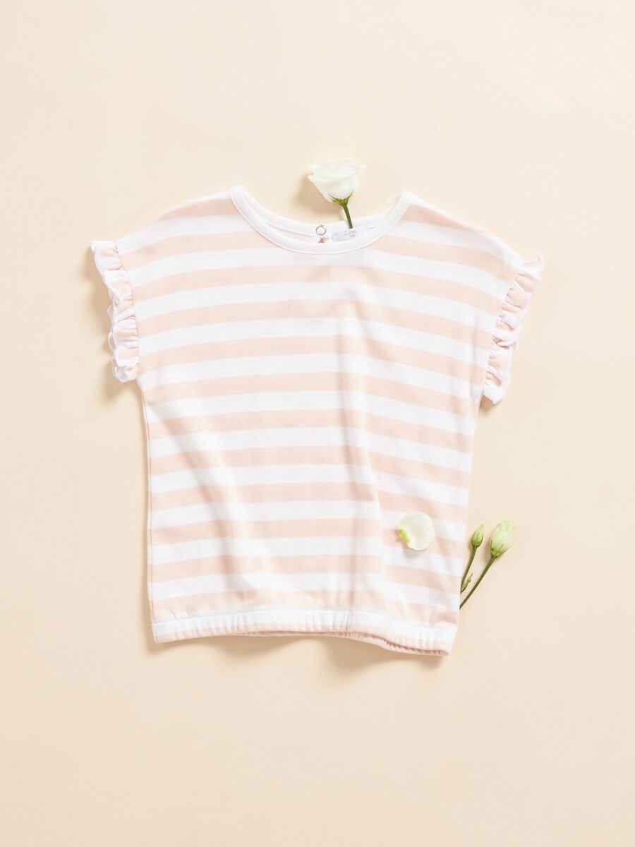 Striped T-shirt with frills_0