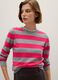 Grey and pink striped pure wool jumper_0