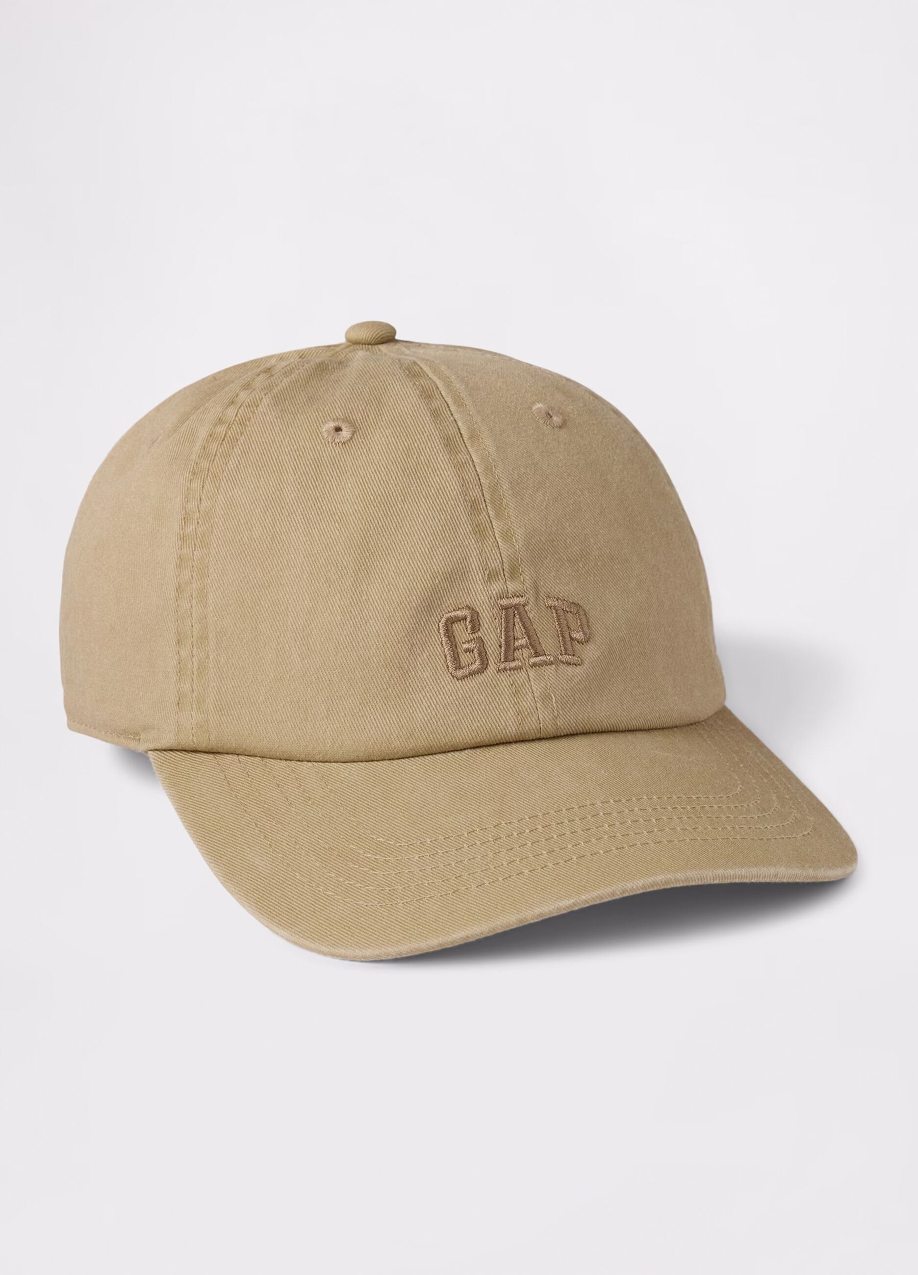 Baseball cap in beige cotton