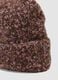 Brown ribbed knit beanie in stretch wool_2