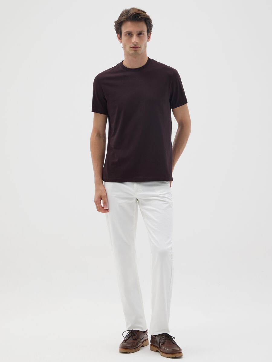 T-shirt in puro cotone marrone regular fit_1