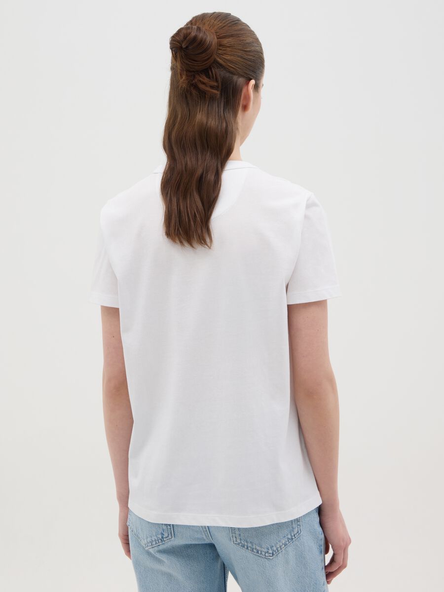 White T-shirt in cotton with "Amour Cherry" print_3