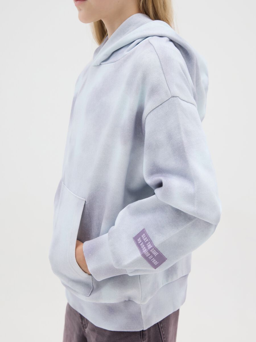 Felpa da ragazza in cotone multicolor regular fit effetto tie dye_2