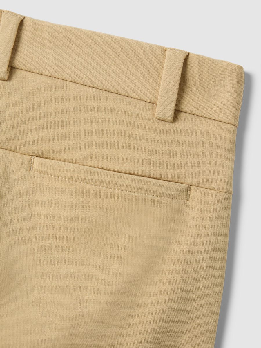 Children's Beige Stretch Cotton Chino Trousers Regular Fit_3