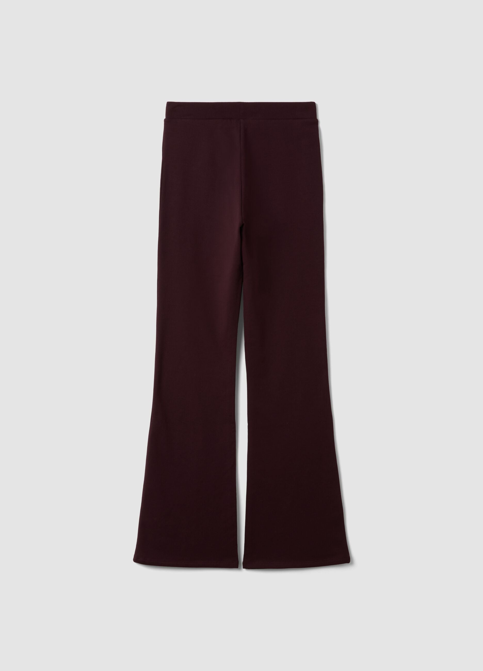 Plum purple flared leggings in stretch cotton