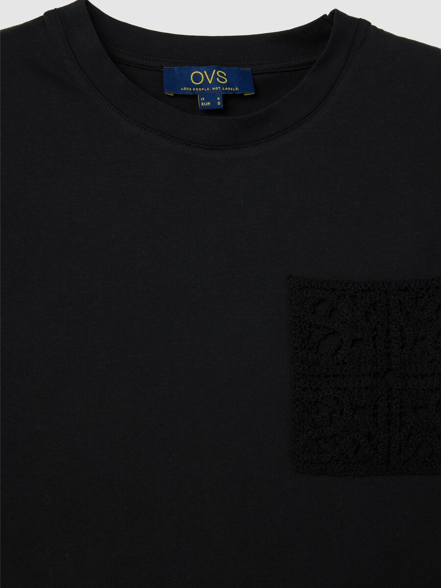 Black short sleeve cotton T-shirt by Ovs_5