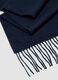 Sciarpa blu in puro cashmere con frange_1