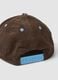 Brown pure cotton ribbed cap with peak_1