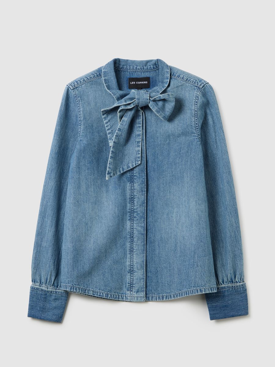 Camicia in puro cotone denim regular fit_0