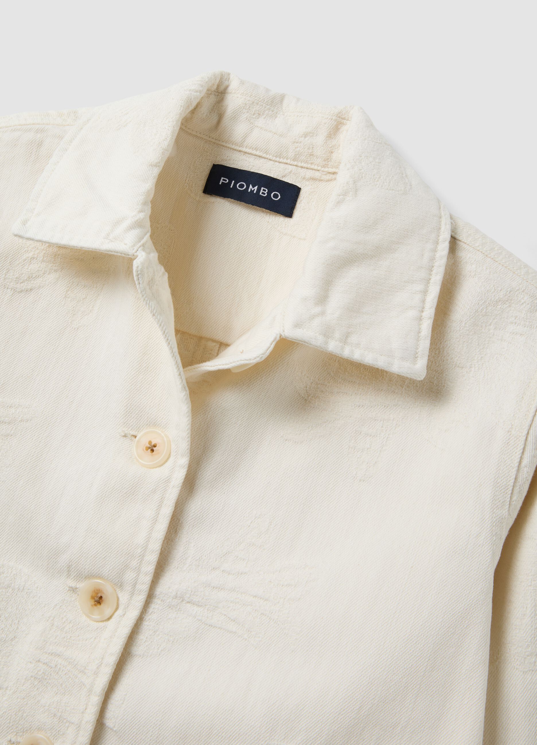 White pure cotton blazer, regular fit