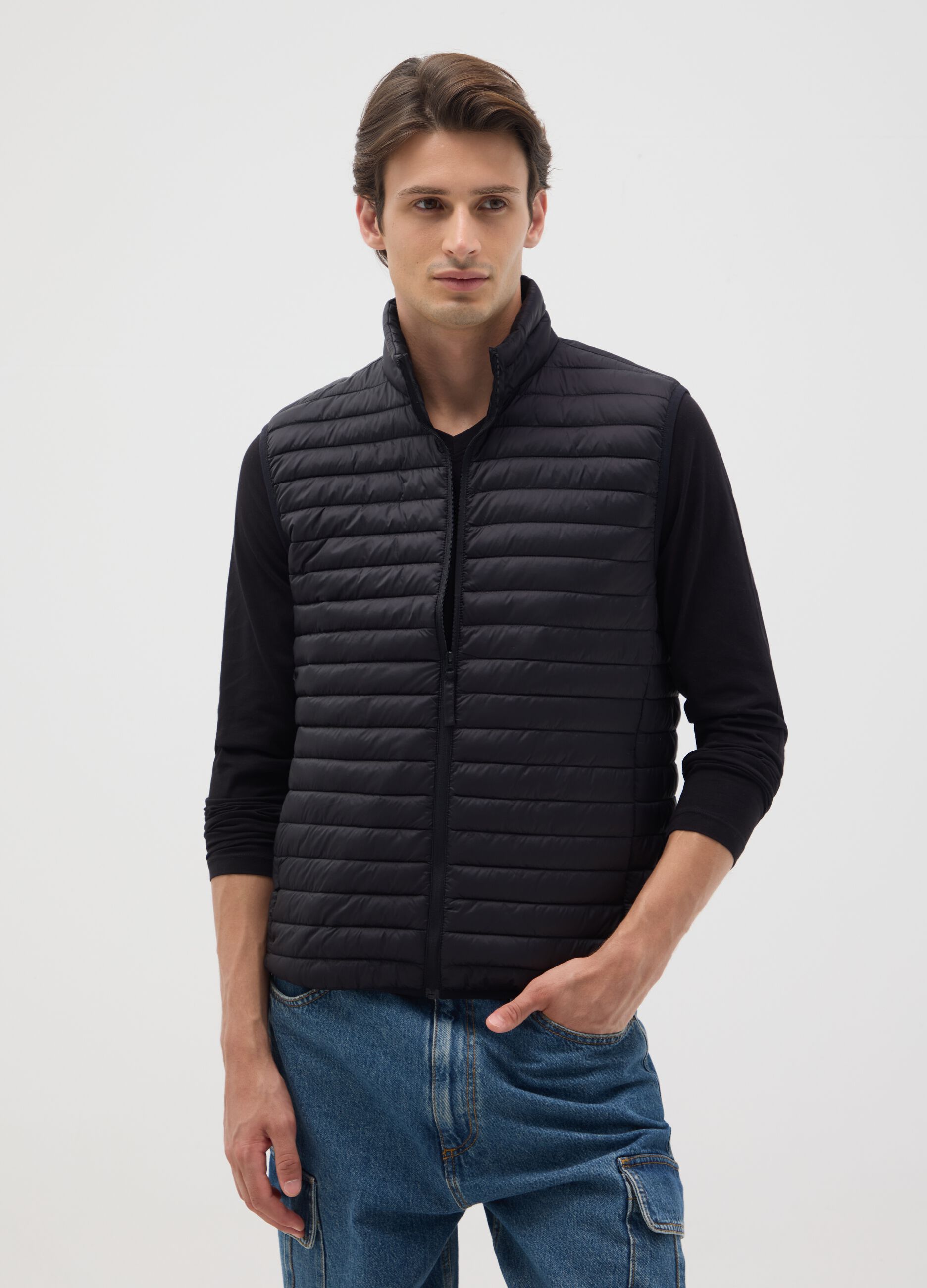 Gilet in nero regular fit
