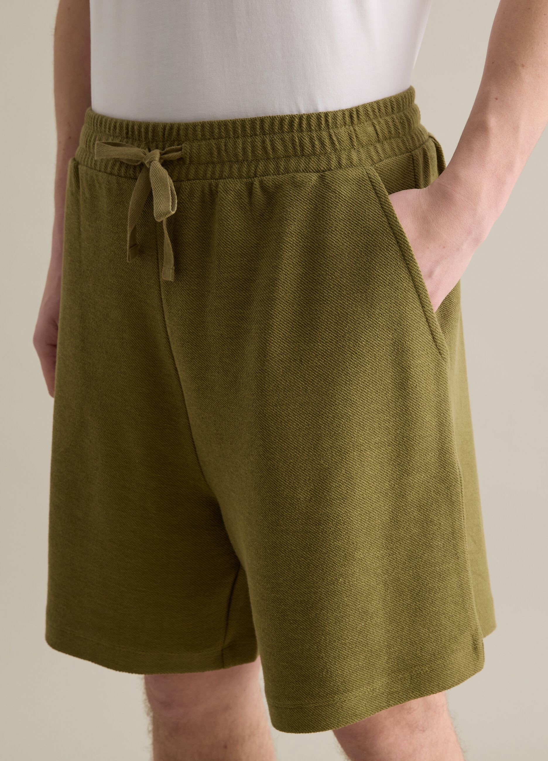 Green cotton Bermuda shorts by Piombo