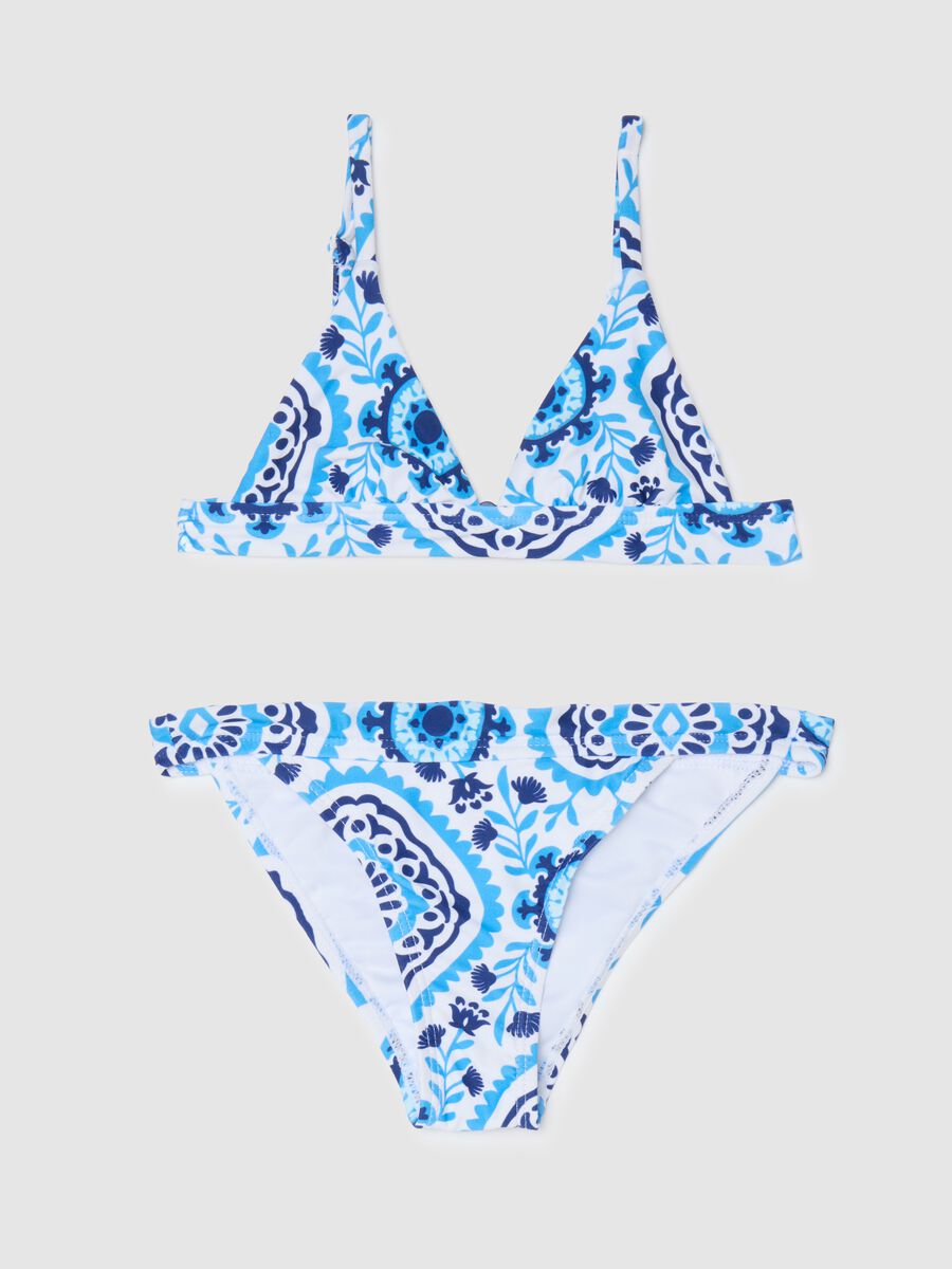 Bikini da bambina in misto elastan multicolor con stampa_0