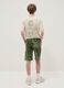 Boy's regular fit green print pure cotton shorts_1