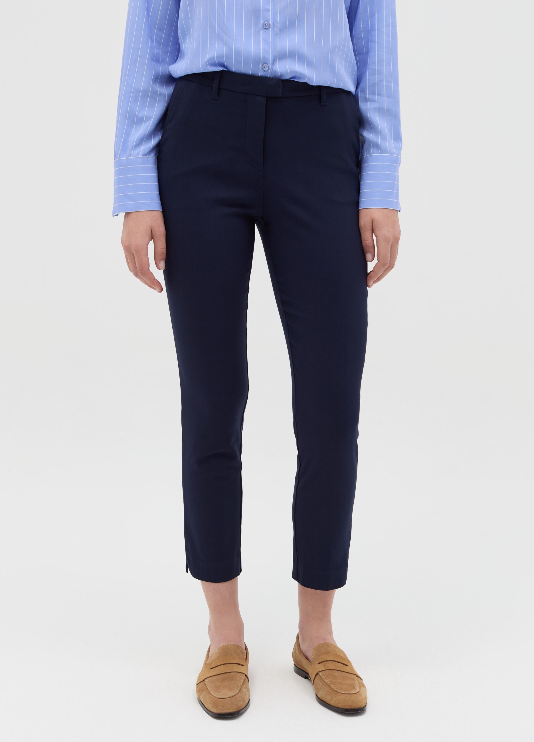 Slim-fit ankle-length chinos