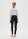 Girls' black stretchy cotton skinny leggings_1