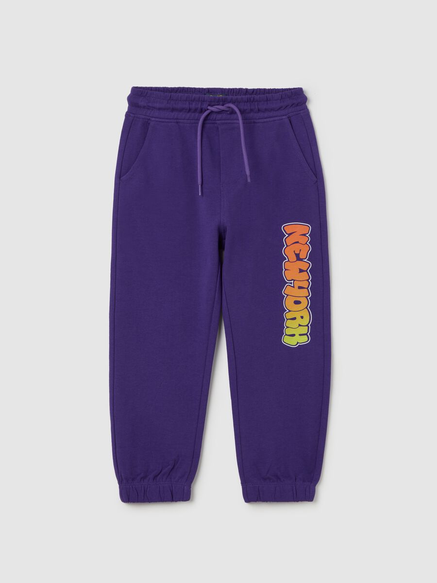 Joggers with drawstring and "New York" print_0