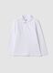 White long-sleeve polo shirt in pure organic cotton, regular fit, for boys_0