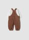 Completo marrone in misto cotone organico con salopette Winnie the Pooh_1