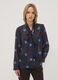 Blue and brown blouse with bow and all-over print, regular fit_2