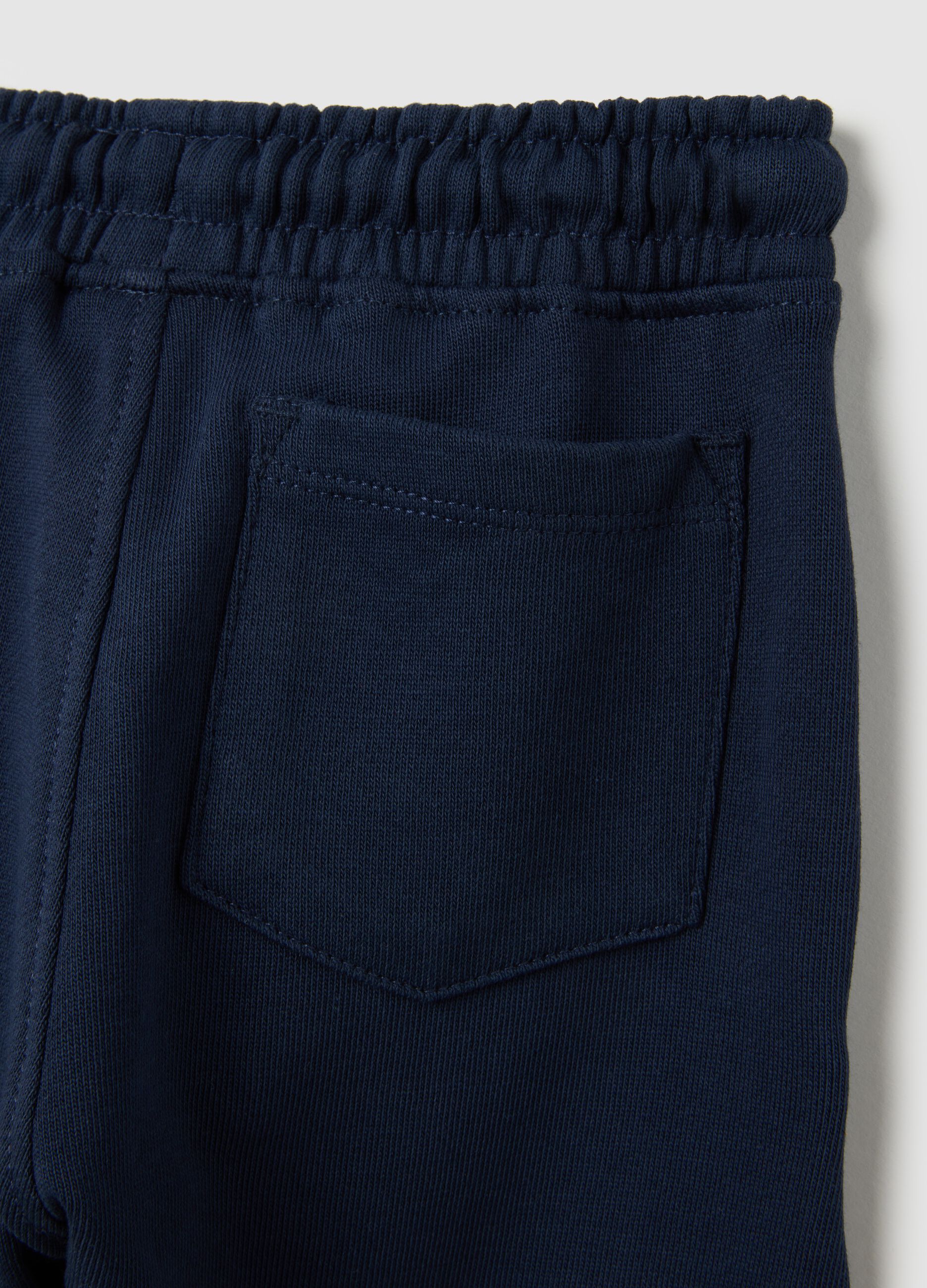 Pantaloni da neonato in puro cotone blu regular fit