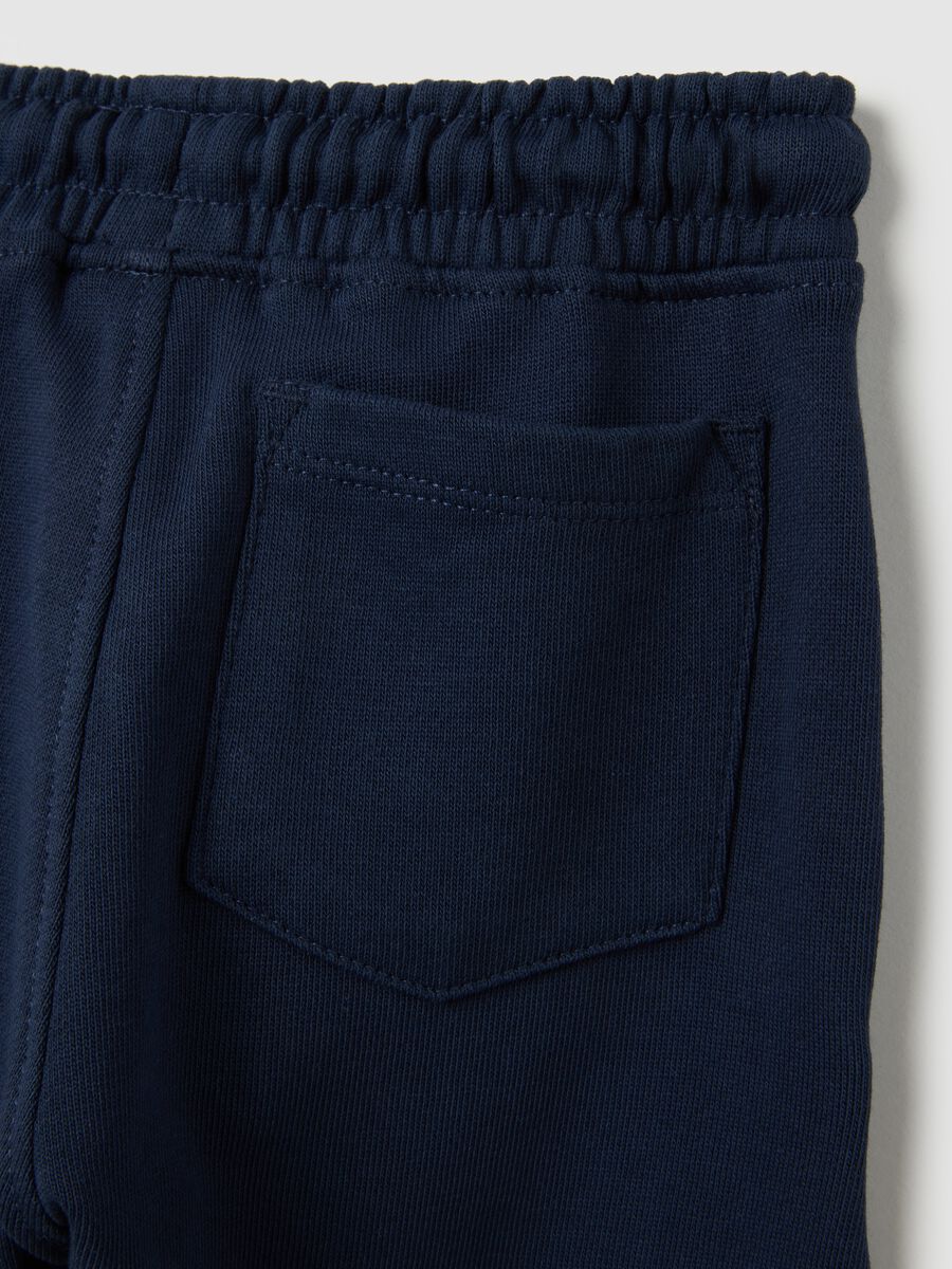 Pantaloni da neonato in puro cotone blu regular fit_2