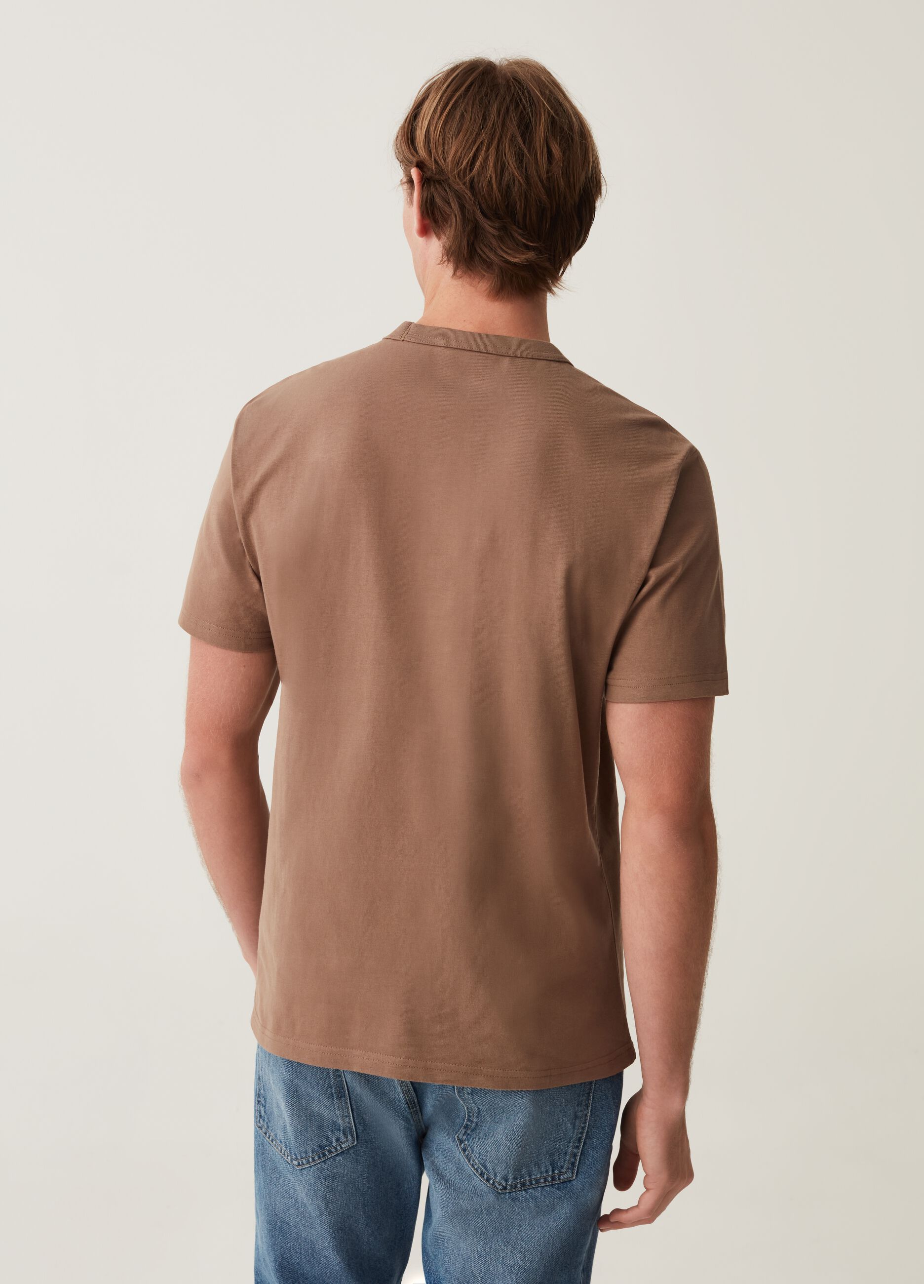 T-shirt in cotone con scollo rotondo_2