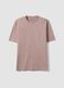 Pink pure cotton crew-neck T-shirt, relaxed fit_4