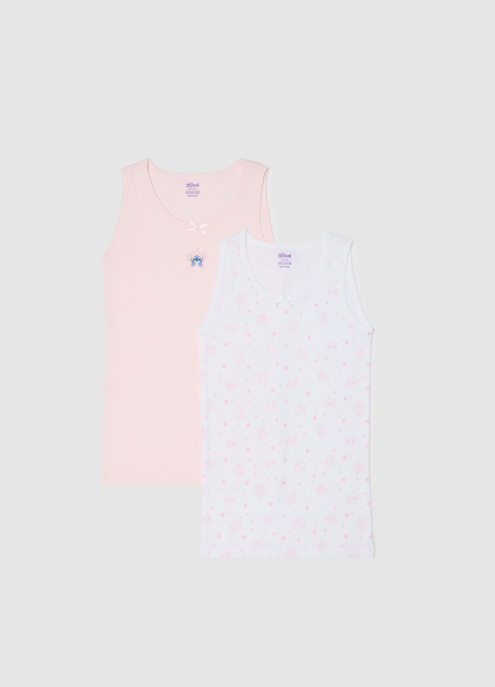 Pack of girls' multicolour cotton vests