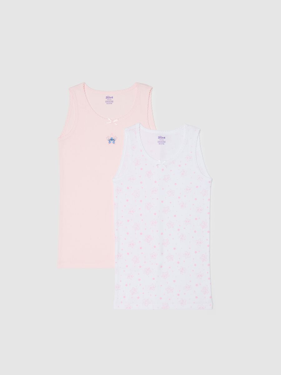 Pack of girls' multicolour cotton vests_0