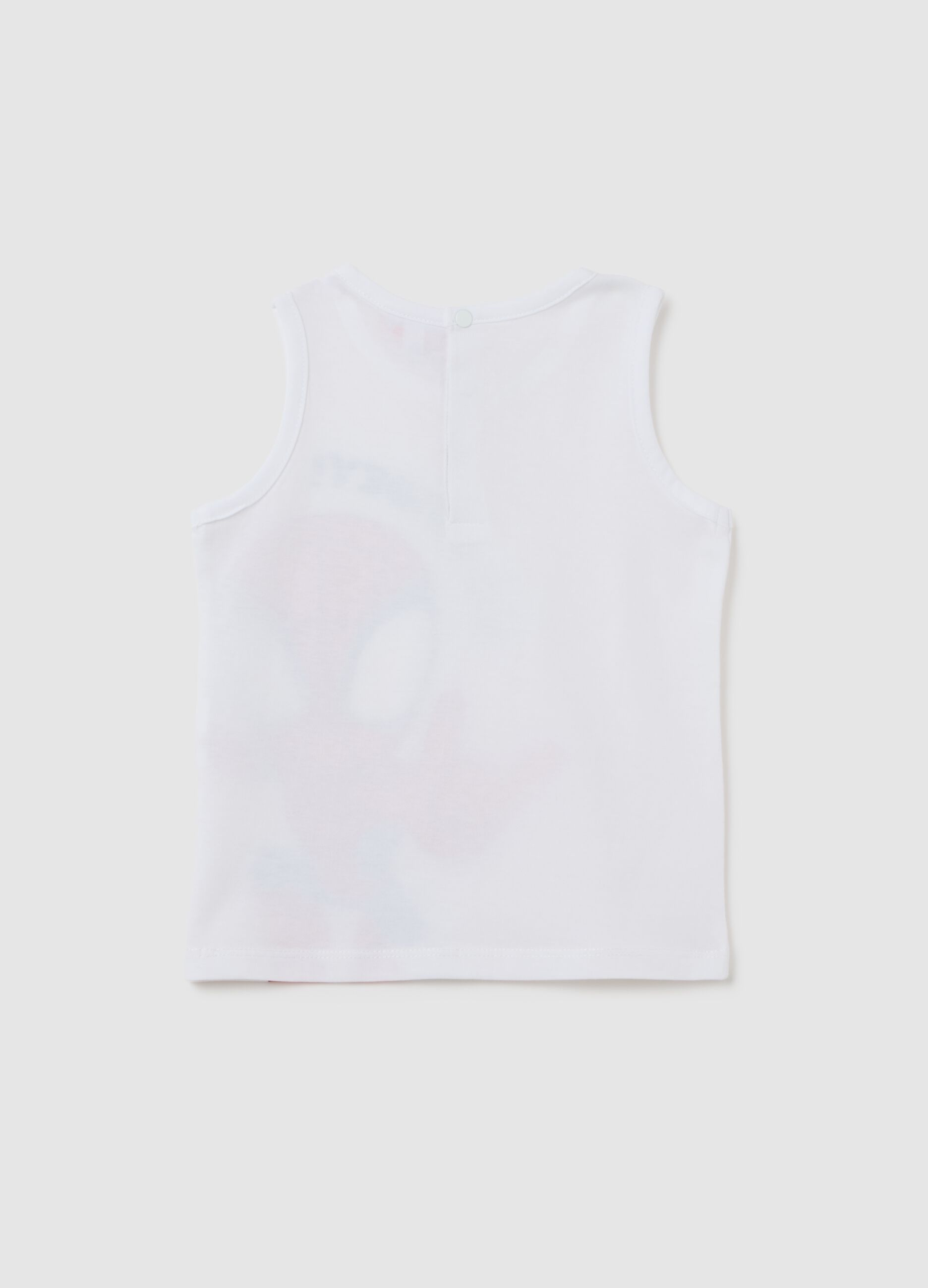 Infant white pure cotton T-shirt regular fit with print