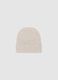 Beige ribbed beanie with rhinestone embroidery_1