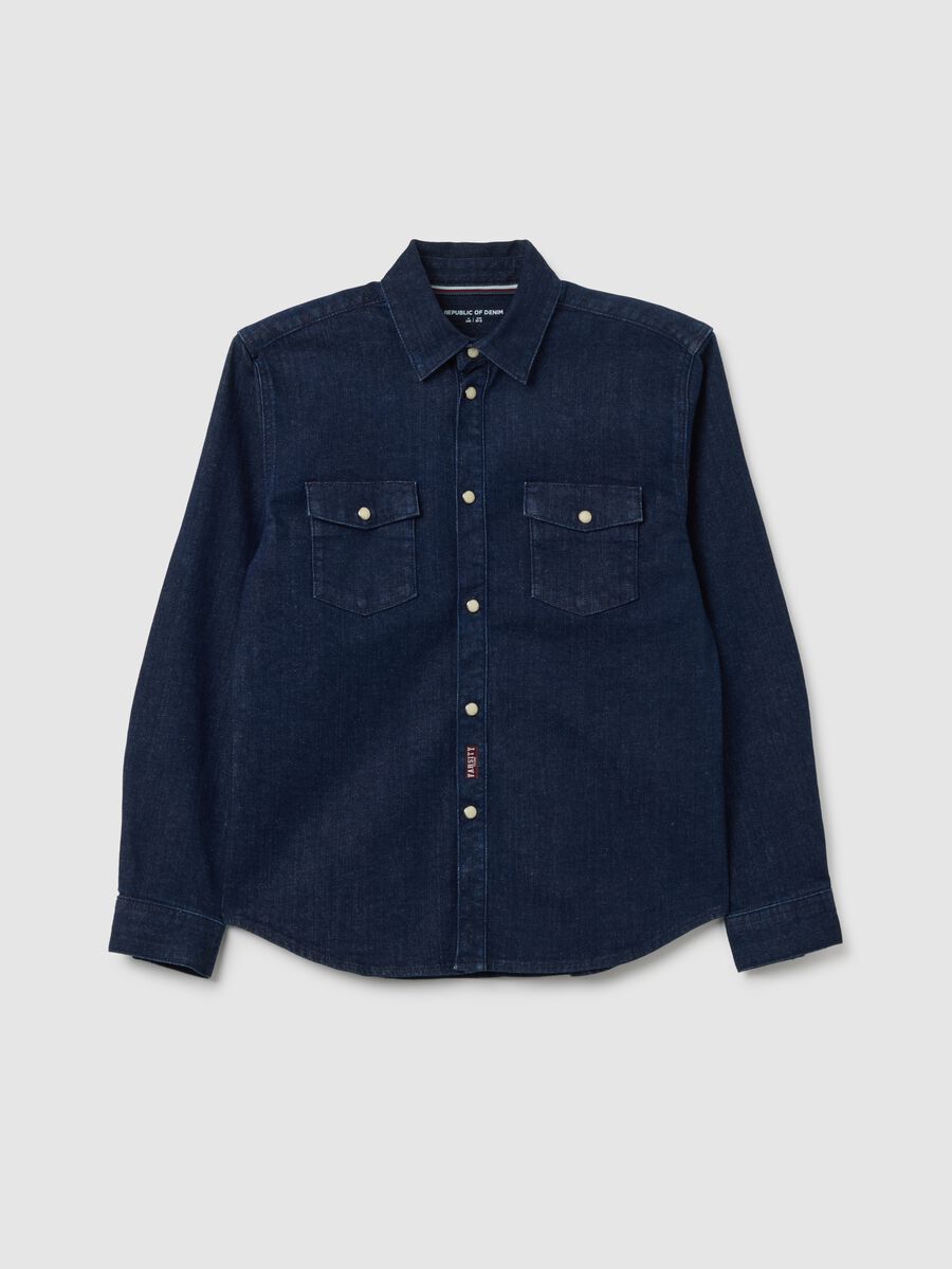 Boys' Blue Denim Shirt Regular Fit_3