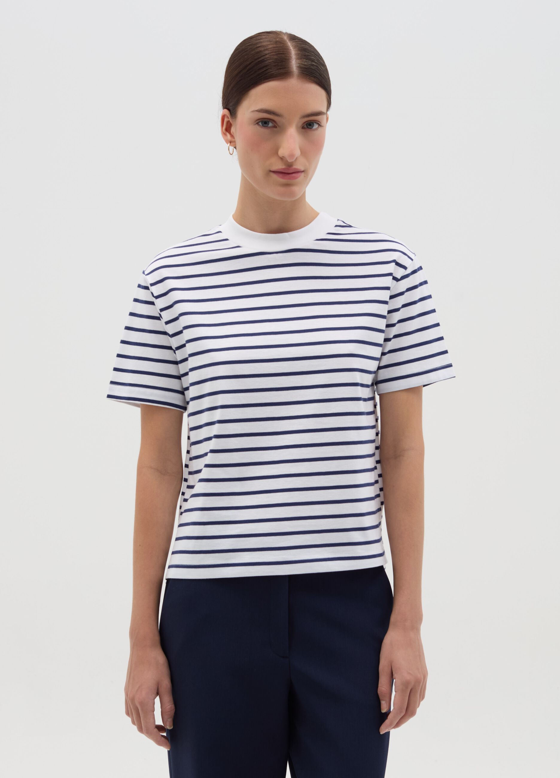 Striped cotton T-shirt