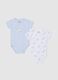 Two-pack multicolour newborn bodysuit in pure cotton_0