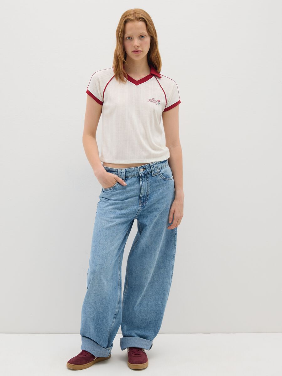 Mixed Polo with Multicolour Embroidery_1