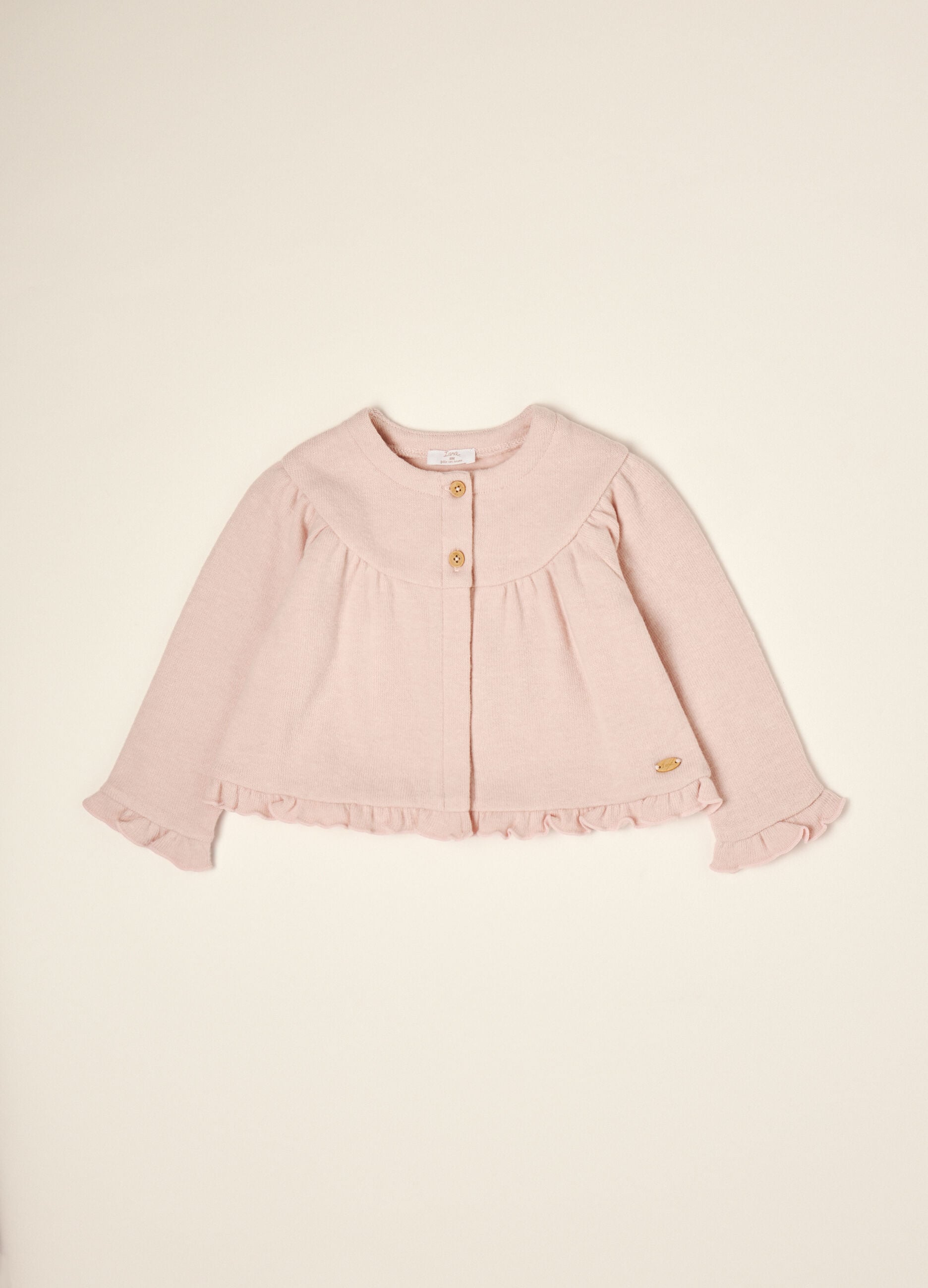 Pink cotton and stretch viscose sweatshirt, regular fit