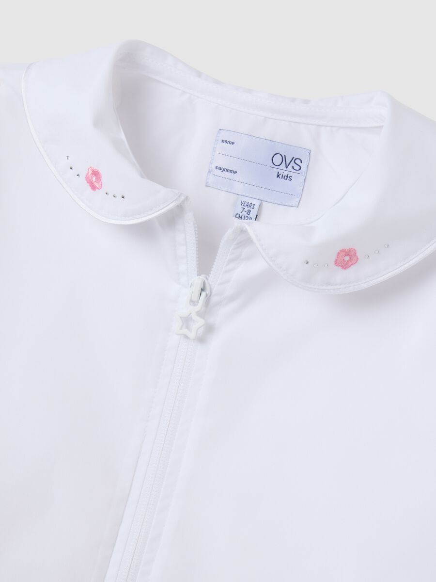 Girls' white cotton blend school coat_2